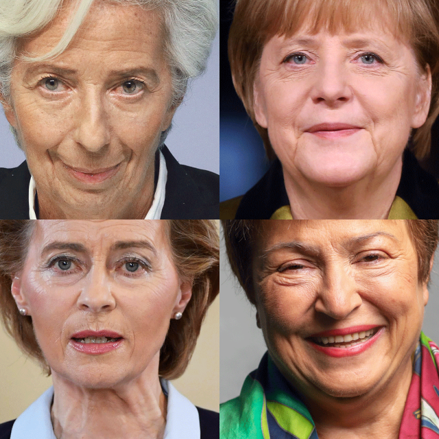 Christine Lagarde, Angela Merkel, Ursula Von der Leyen i Kristalina Georgijeva