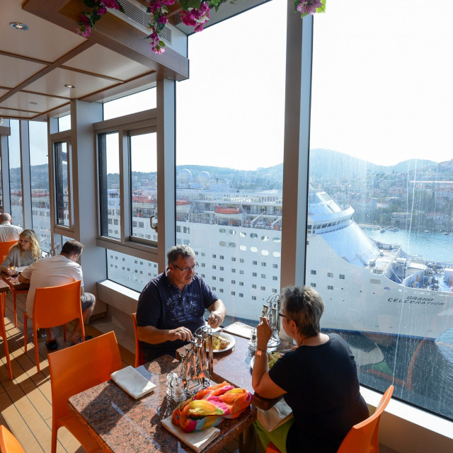 Italian cruise ship Costa DIadema seen in Dubrovnik in the summer of 2019