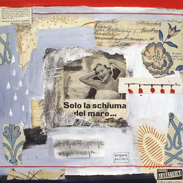 Tatjana Politeo, Veze, 2010. godina, 30 x 30 cm, kombinirana tehnika na platnu