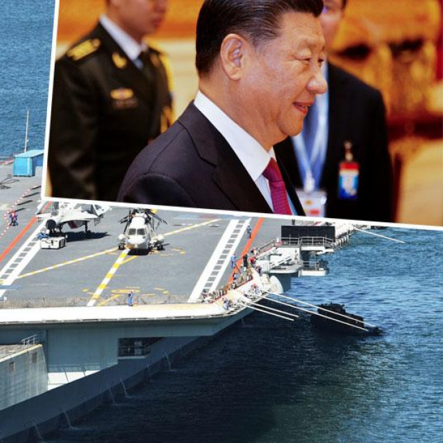 Kineski nosač aviona (glavna fotografija), Xi Jinping (gore desno)