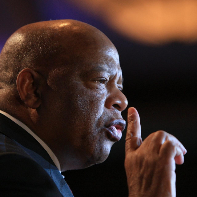 (FILES) In this file photo taken on January 17, 2009 Rep. John Lewis (D-GA) speaks after receiving the Drum Major Award at the fourth annual Dr. Martin Luther King Jr. Commemoration and Realizing the Dream Awards event on January 18, 2009 in Washington D.C. - John Lewis, the non-violent civil rights warrior who marched with Martin Luther King Jr and nearly died from police beatings before serving for decades as a US congressman, has died at age 80, House colleagues said July 17, 2020. In December 2019, he was diagnosed with pancreatic cancer. (Photo by DAVID MCNEW/GETTY IMAGES NORTH AMERICA/AFP)