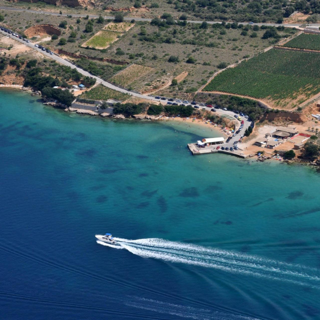 plaža Pudarica snimljena iz zraka
 