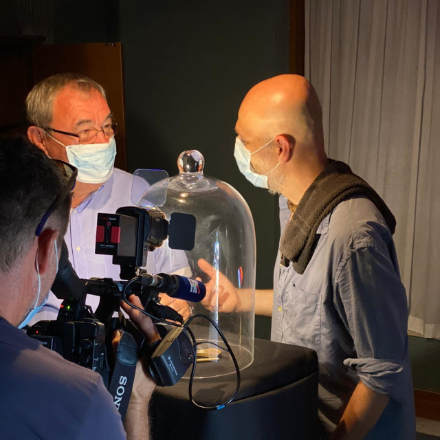 Duško Ljuština i Damir Urban na otvaranju Brijunske sobe Jamesa Joycea