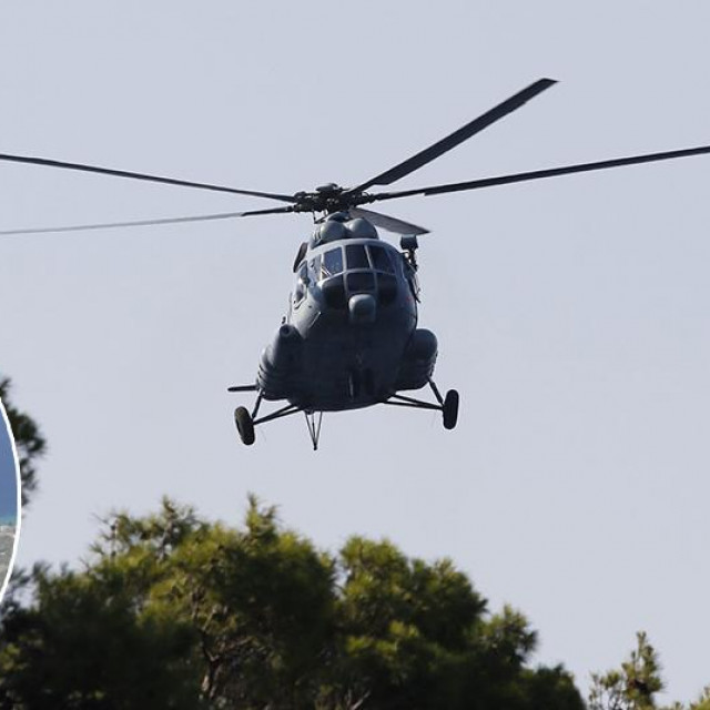 Helikopter HV MI8; u krugu: strani državljanin za kojim se traga