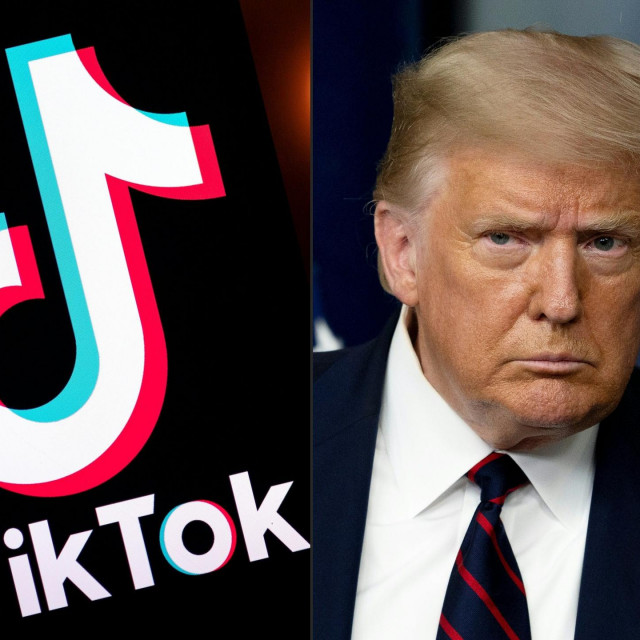 TikTok logo i Donald Trump