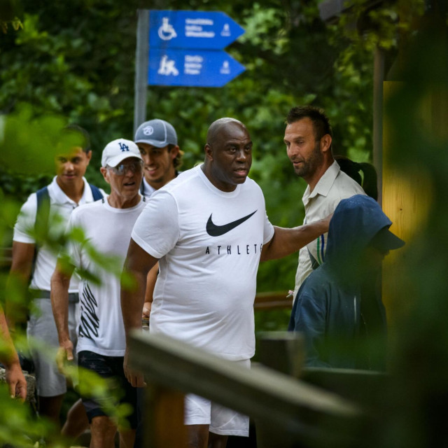 Magic Johnson na slapovima Krke