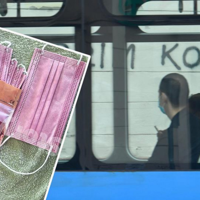 Maske Olvitecha i ilustracija vožnje u javnom prijevozu