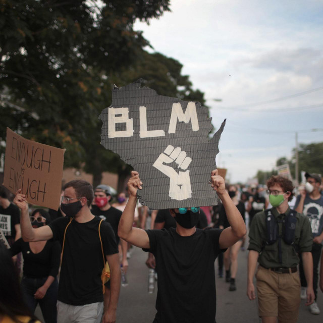 Prosvjed nakon ranjavanja Jacoba Blakea