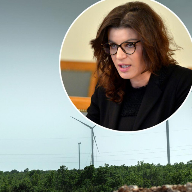 Gradilište Vjetroelektrane Krš Pađene; u krugu: Josipa Rimac