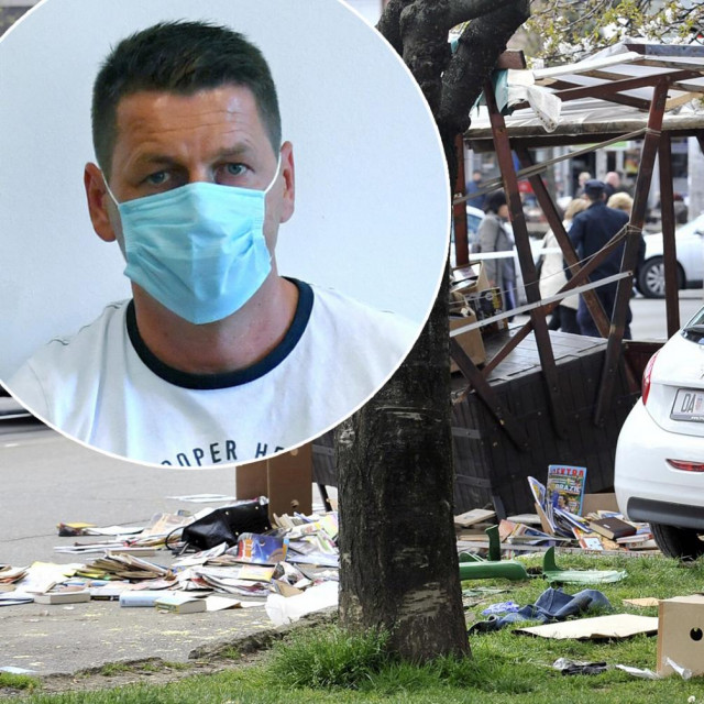 Mjesto nesreće na zagrebačkoj Trešnjevci fotografirano tijekom policijskog očevida; u krugu: Hrvoslav Jakobljević