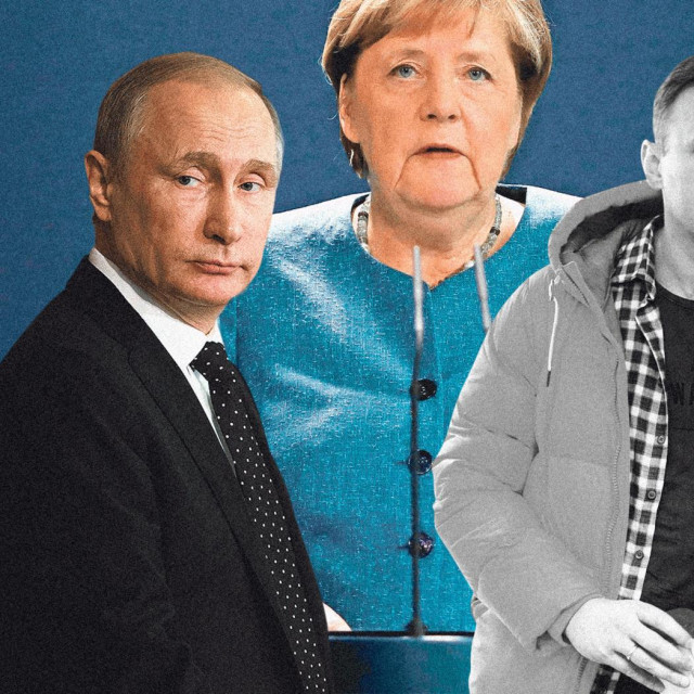 Vladimir Putin, Angela Merkel. Aleksej Navalni