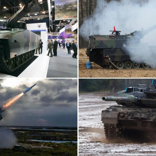 Njemačko borbeno vozilo Lynx, njemačka PZH haubica, AMRAAM projektil Raytheona, njemački tenk Leopard 2A7