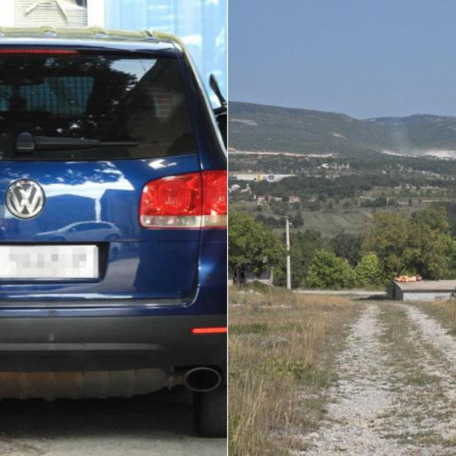 Automobil u kojem su bili palitelji; zaselak Vicani