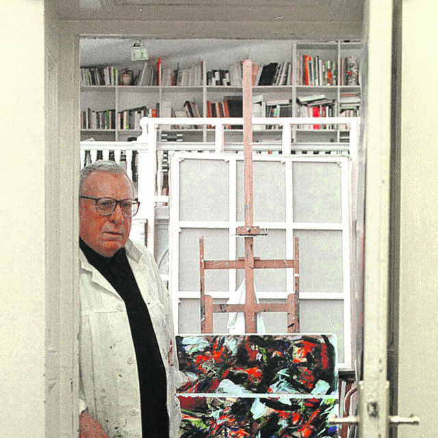 Edo Murtić, akademski slikar u svom ateljeu