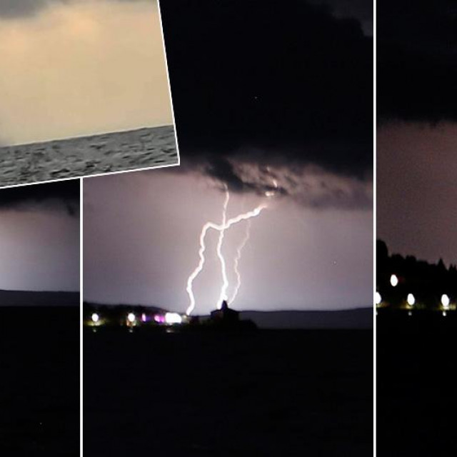 Munje iznad makarskog primorja i pijavica pokraj Pule