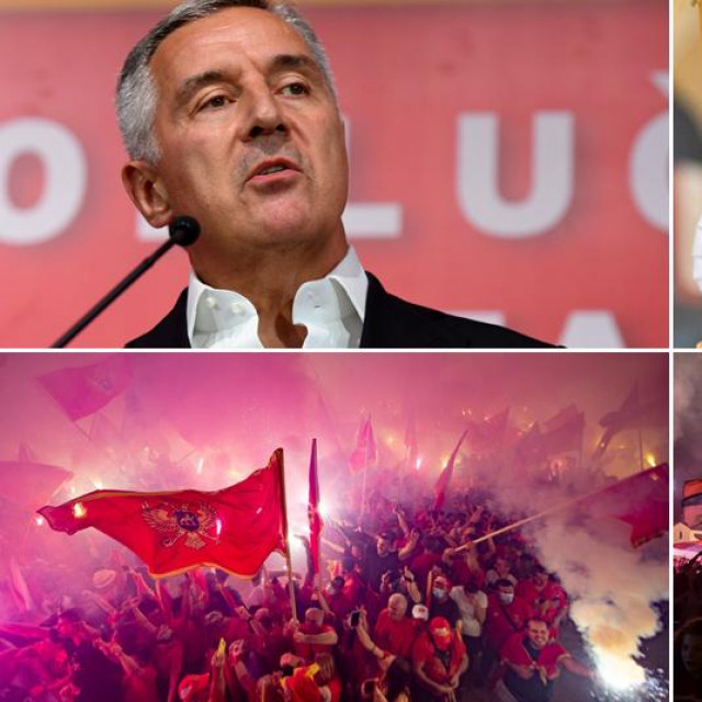 Milo Đukanović, Amfilohije Radović i prizori s prosvjeda i postizbornog slavlja u Crnoj Gori