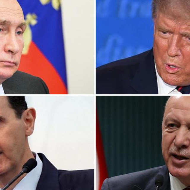 Vladimir Putin, Donald Trump, Bašar Al-Asad, Recep Tayyip Erdogan