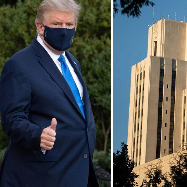 Donald Trump (lijevo), bolnica Walter Reed (desno)
