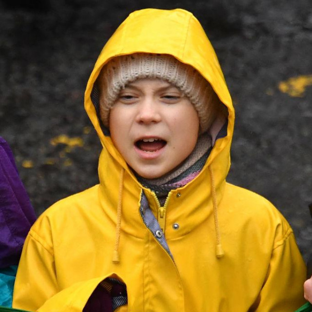 BRISTOL, ENGLAND - FEBRUARY 28: Swedish environmentalist Greta Thunberg joins demonstrators during a Bristol Youth Strike 4 Climate (BYS4C) march, on February 28, 2020 in Bristol, England. (Photo by Leon Neal/Getty Images)