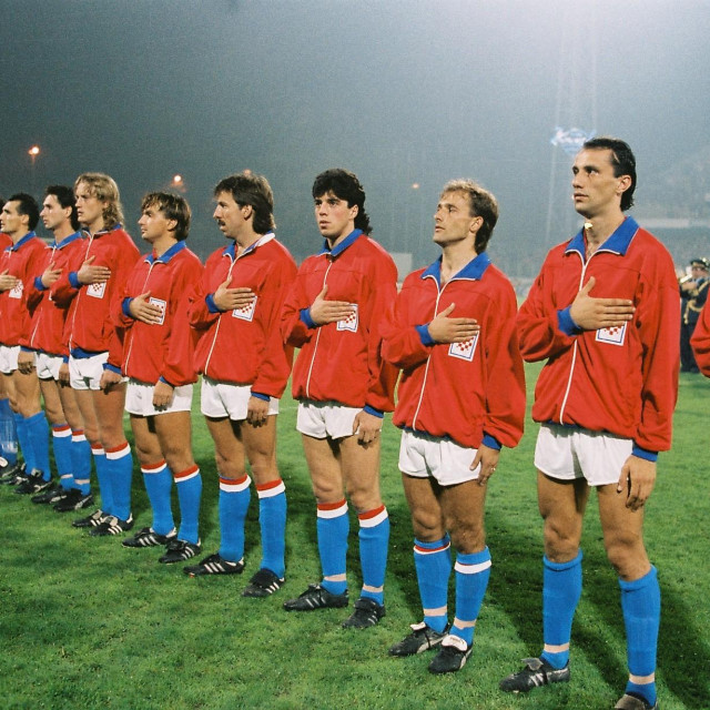Zagreb, 17. listopada 1990. Stadion u Maksimiru, prijateljska nogometna utakmica Hrvatska - SAD 2:1