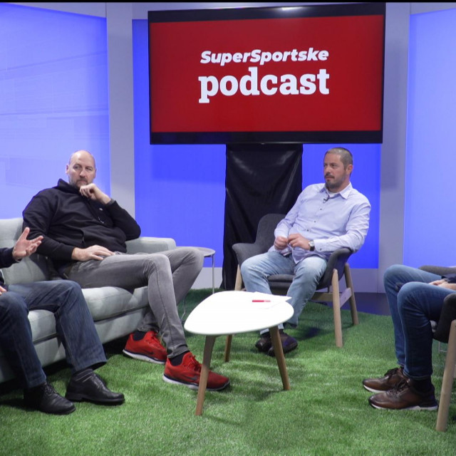 Slijeva nadesno: Ilija Lončarević, Dino Rađa, Siniša Sušec i Tvrtko Puljić u podcastu Supersportske