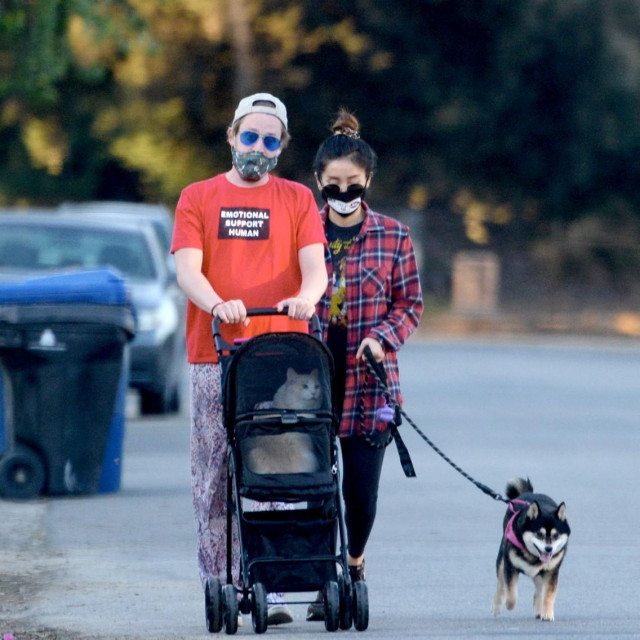 Macaulay Culkin i Brenda Song u šetnji s ljubimcima