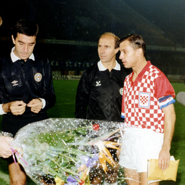Zagreb, 17. listopada 1990. Stadion u Maksimiru, prijateljska nogometna utakmicca Hrvatska - SAD 2:1