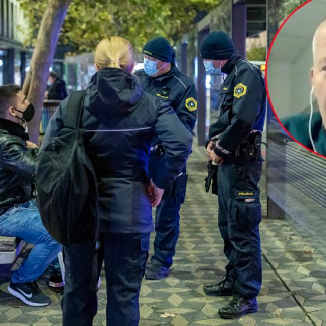 Policijska kontrola u Ljubljani; Ali Žerdin (u krugu)
