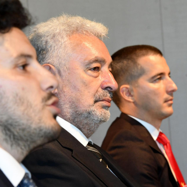 Dritan Abazović, Zdravko Krivokapić i Aleksa Bečić 