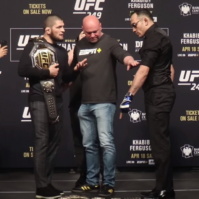 Khabib Nurmagomedov, Dana White i Tony Ferguson