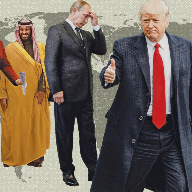 Angela Merkel, Muhammad bin Salman, Vladimir Putin, Donald Trump i Xi Jinping