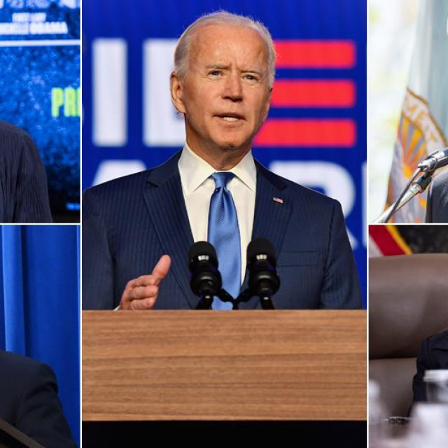 Joe Biden (u sredini), Susan Rice (gore lijevo), Vivek Murthy (gore desno), Alejandro Mayorkas (dolje lijevo), Lael Brainard (dolje desno)