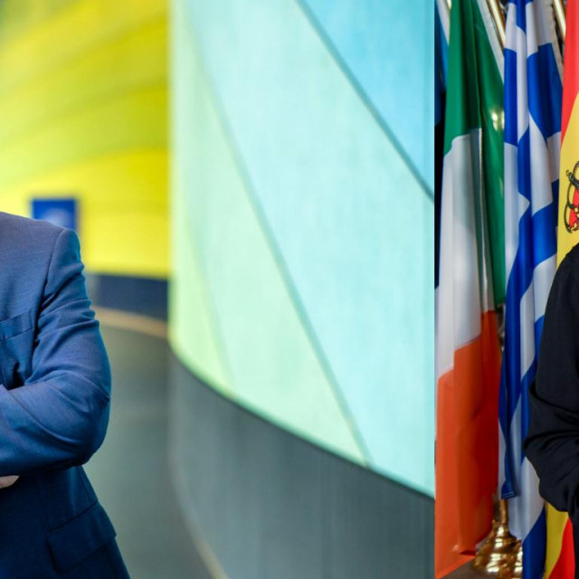Zastupnik u Europskom parlamentu Tomislav Sokol (L) i potpredsjednica Komisije Dubravka Šuica