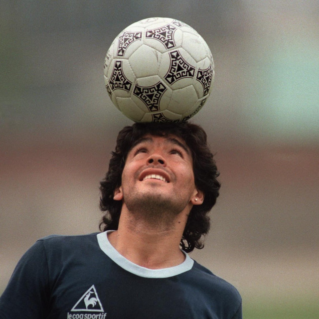 Diego Maradona na treningu argentinske nogometne reprezentacije u Mexico Cityju 1986. godine