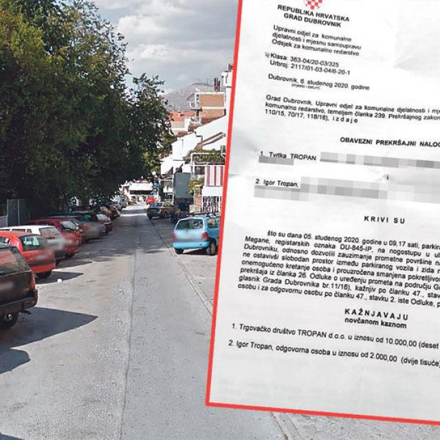 Kazna za parking u Dubrovniku