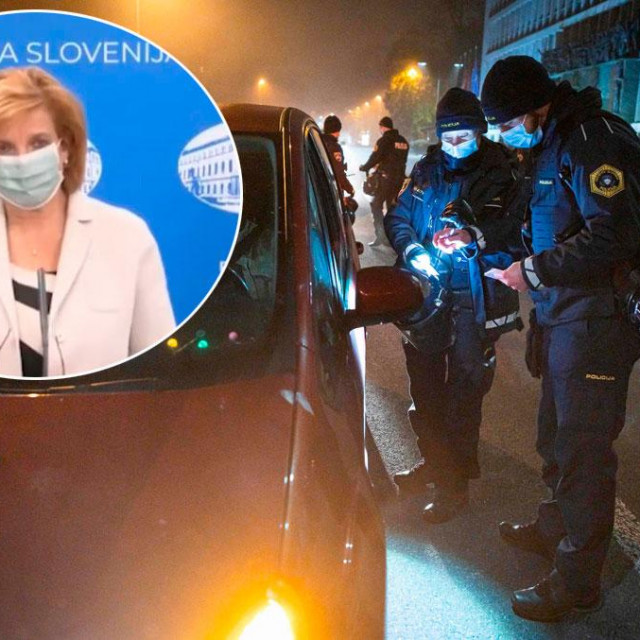 Bojana Beović (u krugu), policijske kontrole u Ljubljani