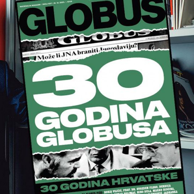 Zdravko Milinović, glavni urednik Globusa i naslovnica jubilarnog izdanja Globusa