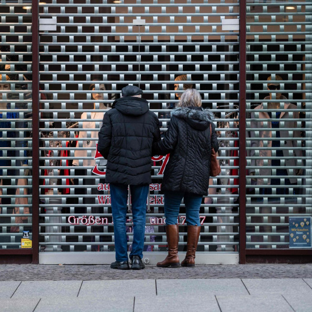 Zatvorene trgovine u Leipzigu u Njemačkoj