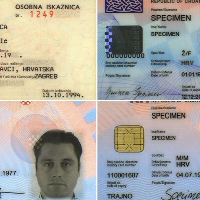 Dosadašnja četiri dizajna osobnih iskaznica