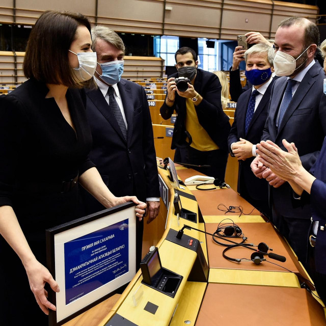 Nagradu je u ime opozicije primila Svetlana Tihanovska