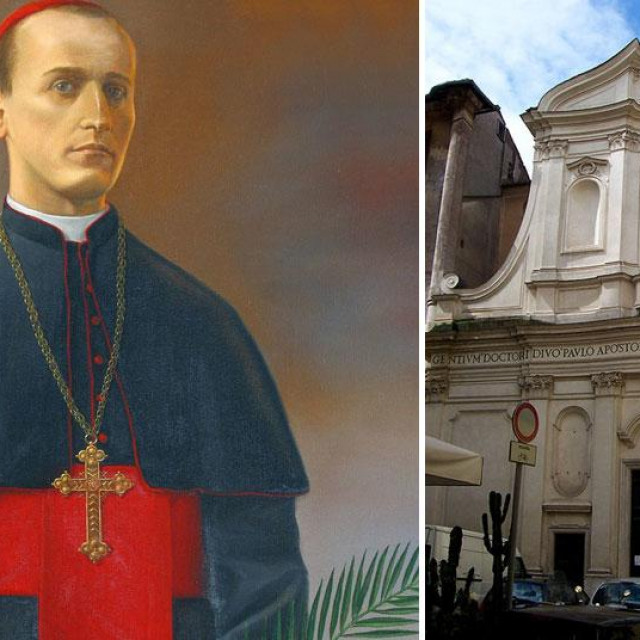 Alojzije Stepinac (lijevo), crkva San Paolo alla Regola (desno)