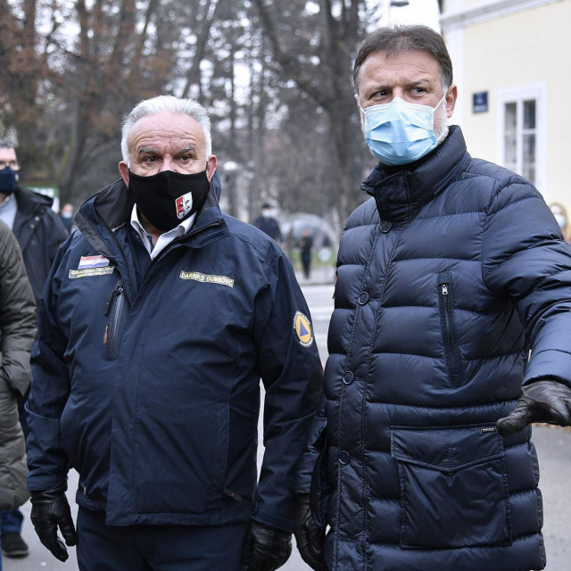 Gradonačelnik Petrinje Darinko Dumbović i predsjednik Sabora Gordan Jandroković