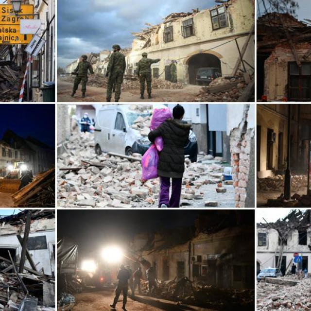 Prizori nakon snažnog potresa koji je pogodio područje Petrinje, Gline i Siska
