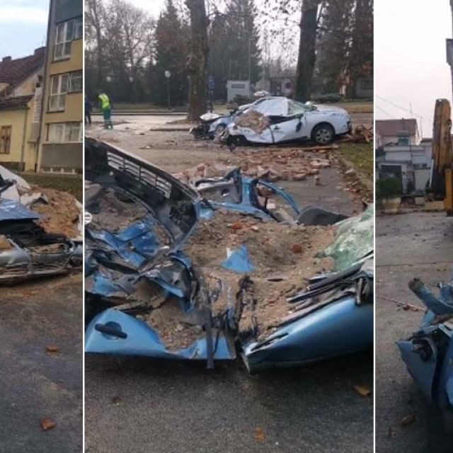 Uništeni automobili u Sisku