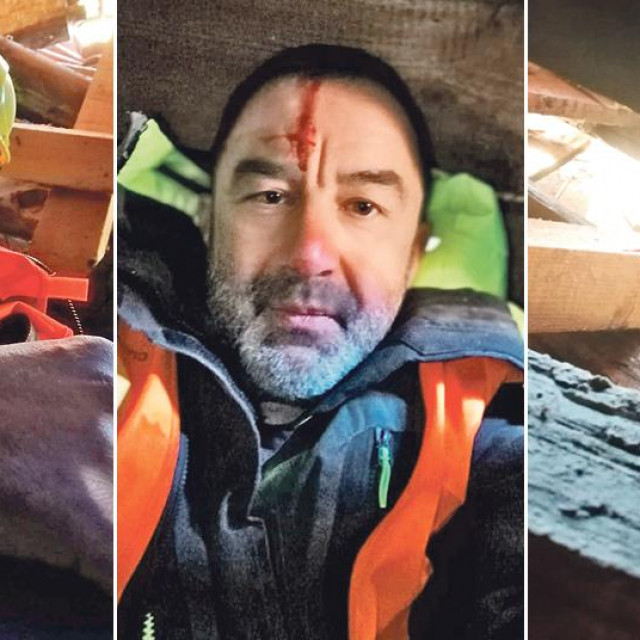 Dalibor Radonić, Vladimir Ževrnja i Sanda Komesar pod ruševinama