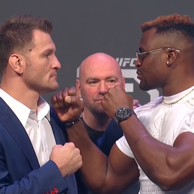 Stipe Miočić, Dana White i Francis Ngannou