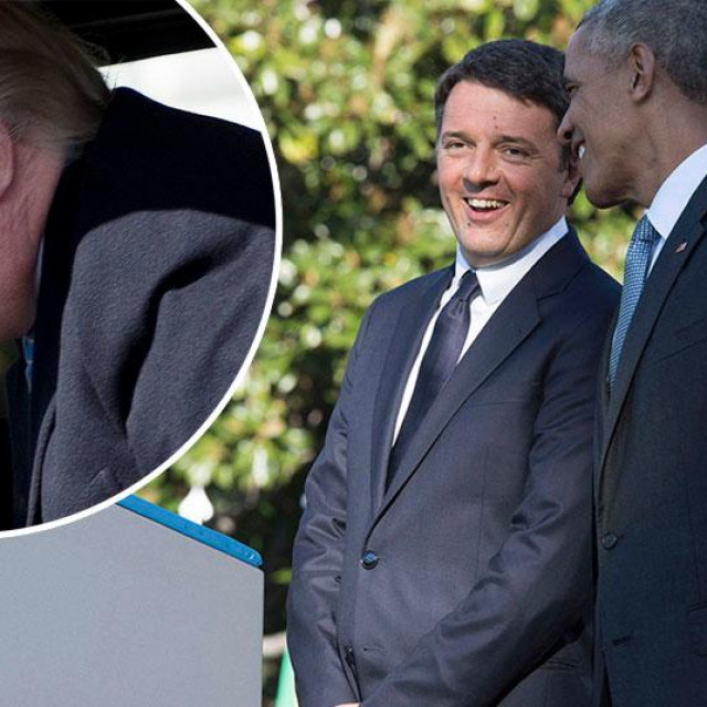 Donald Trump (u krugu), Matteo Renzi i Barack Obama (desno)