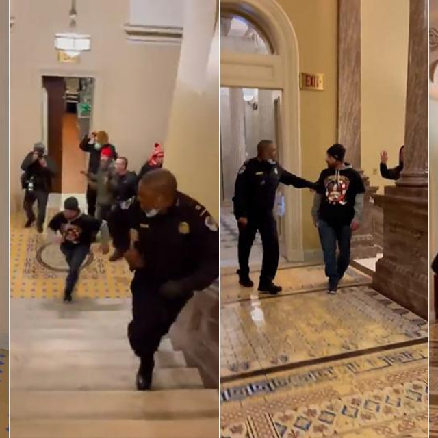 Prizori iz snimke koji pokazuju reakciju Eugenea Goodmana