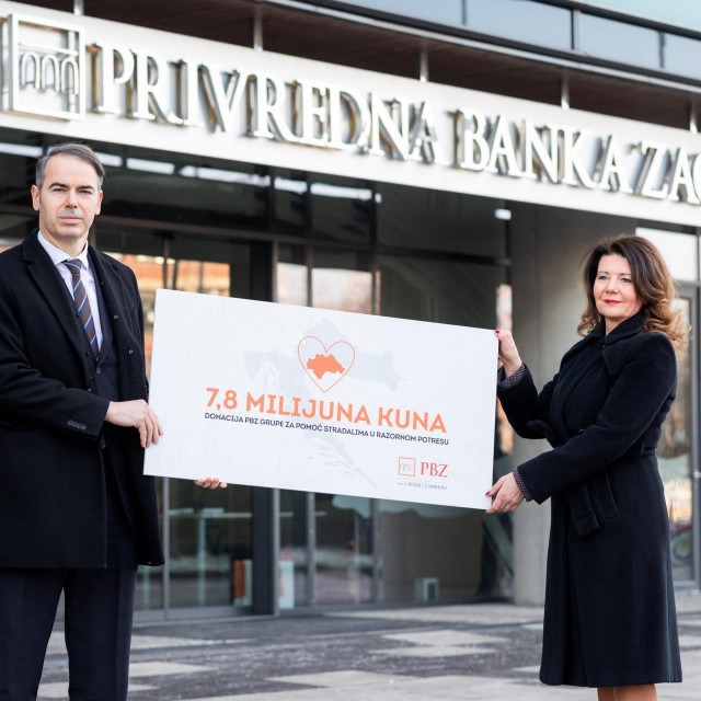Dinko Lucić, predsjednik Uprave PBZ-a i Vilijana Belas, izvršna direktorica za odnose s javnošću i marketing