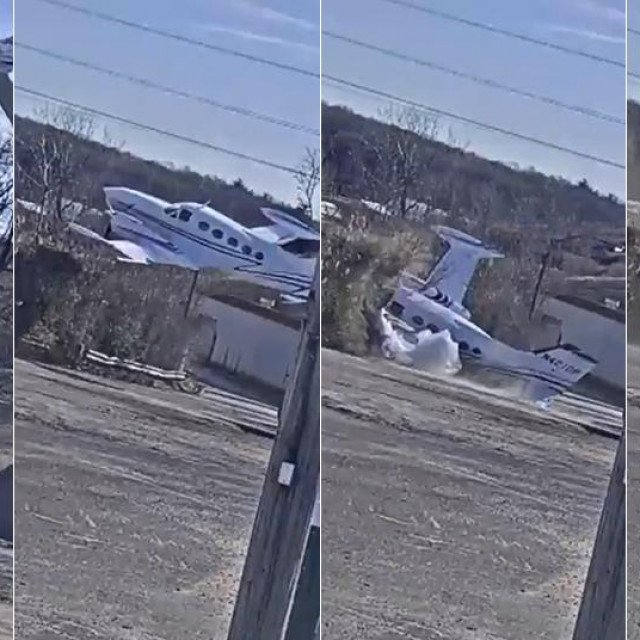 Kadrovi iz snimke pada zrakoplova